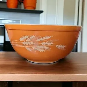 Pyrex Kitchen Vintage Pyrex 43 Autumn Harvest Wheat Mixing Bowl Rust Orange 25 Liter Poshmark